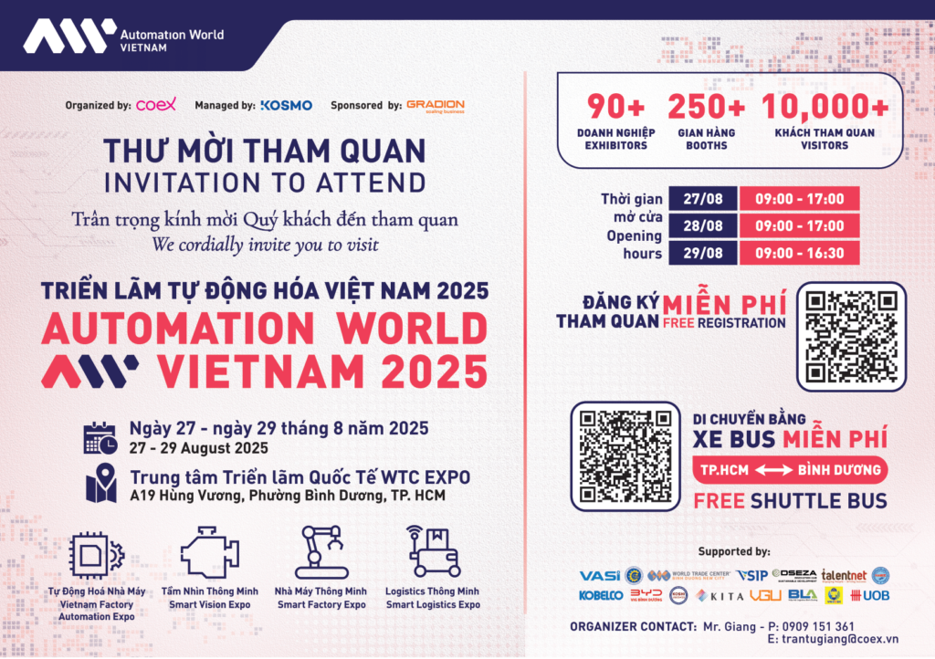 Thư mời tham quan triển lãm Automation World Việt Nam 2025 tại WTC Expo