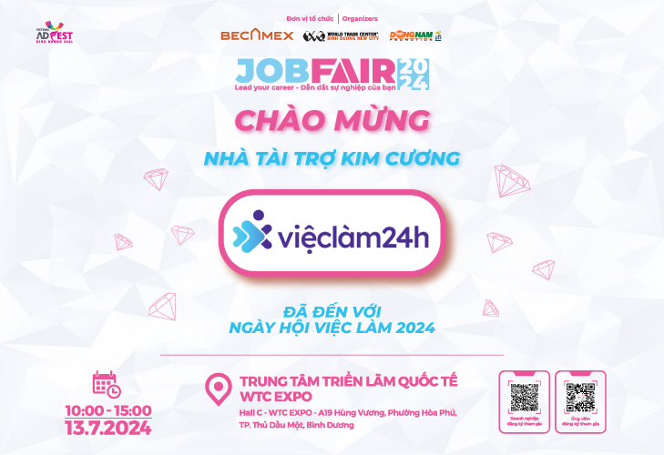 VIỆC LÀM 24H – NHÀ TÀI TRỢ KIM CƯƠNG CHO NGÀY HỘI VIỆC LÀM 2024[:]