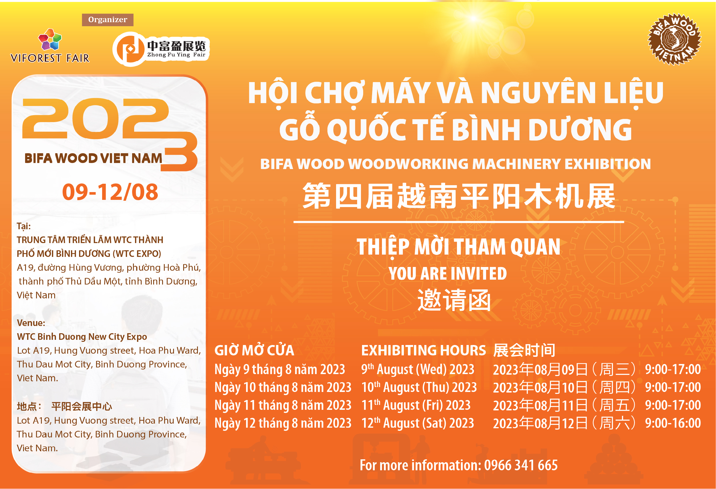 THƯ MỜI THAM GIA HỘI CHỢ MÁY & NGUYÊN LIỆU GỖ QUỐC TẾ 2023