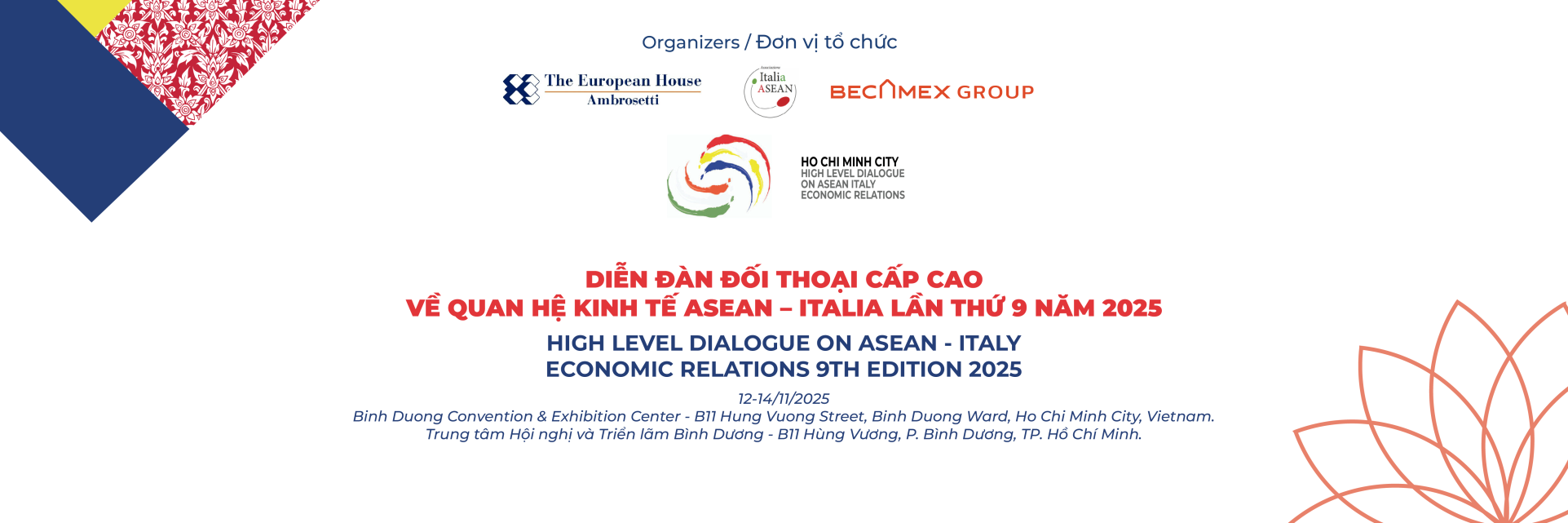 Banner website Diễn đàn đối thoại cấp cao về Quan hệ kinh tế ASEAN - ITALIA lần thứ 9 năm 2025